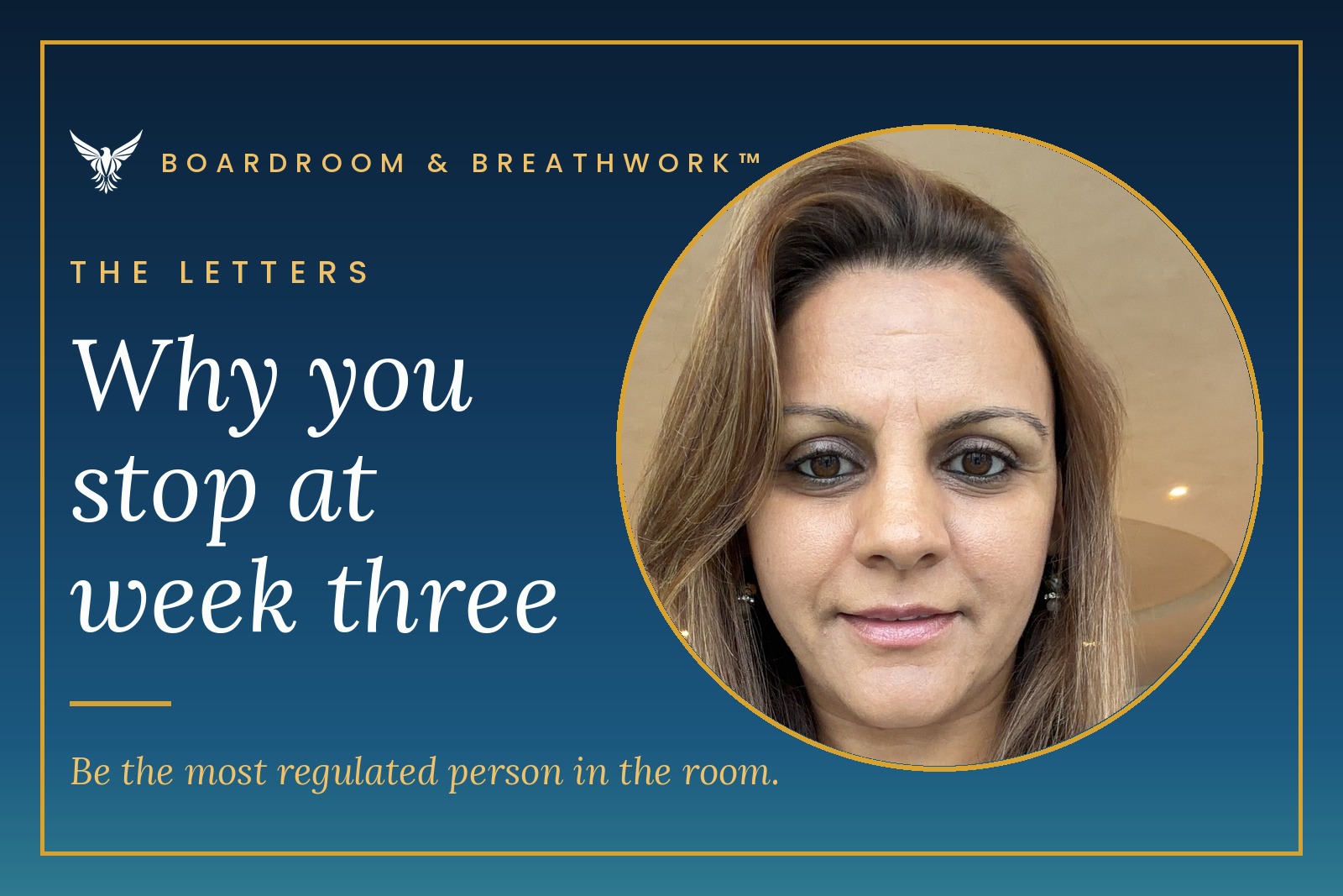 Why you stop at week three