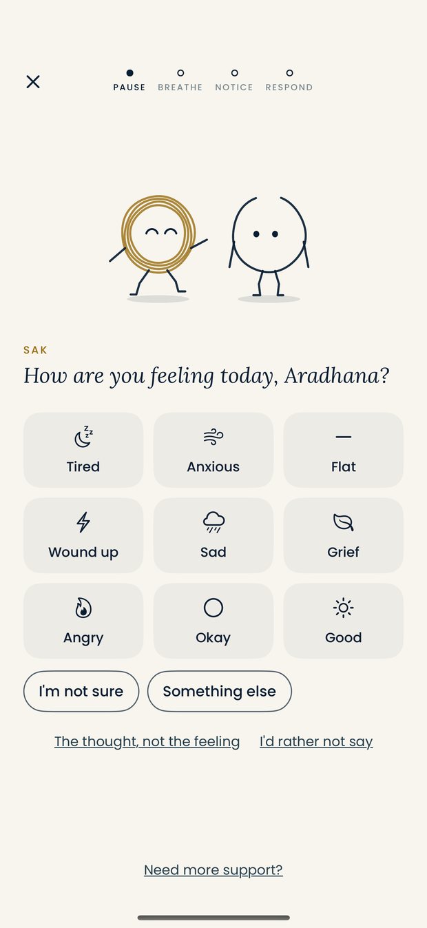 Choosing how you feel today in Sam & Sak