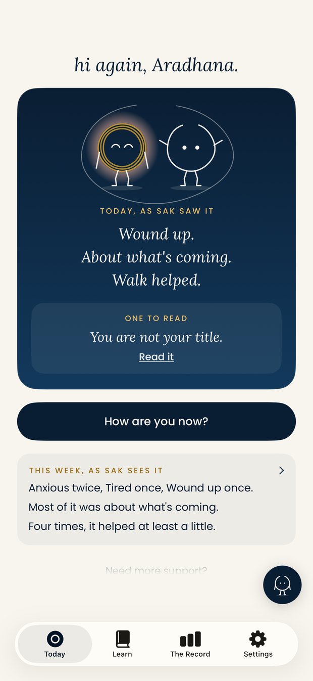 The day read back to you in Sam & Sak