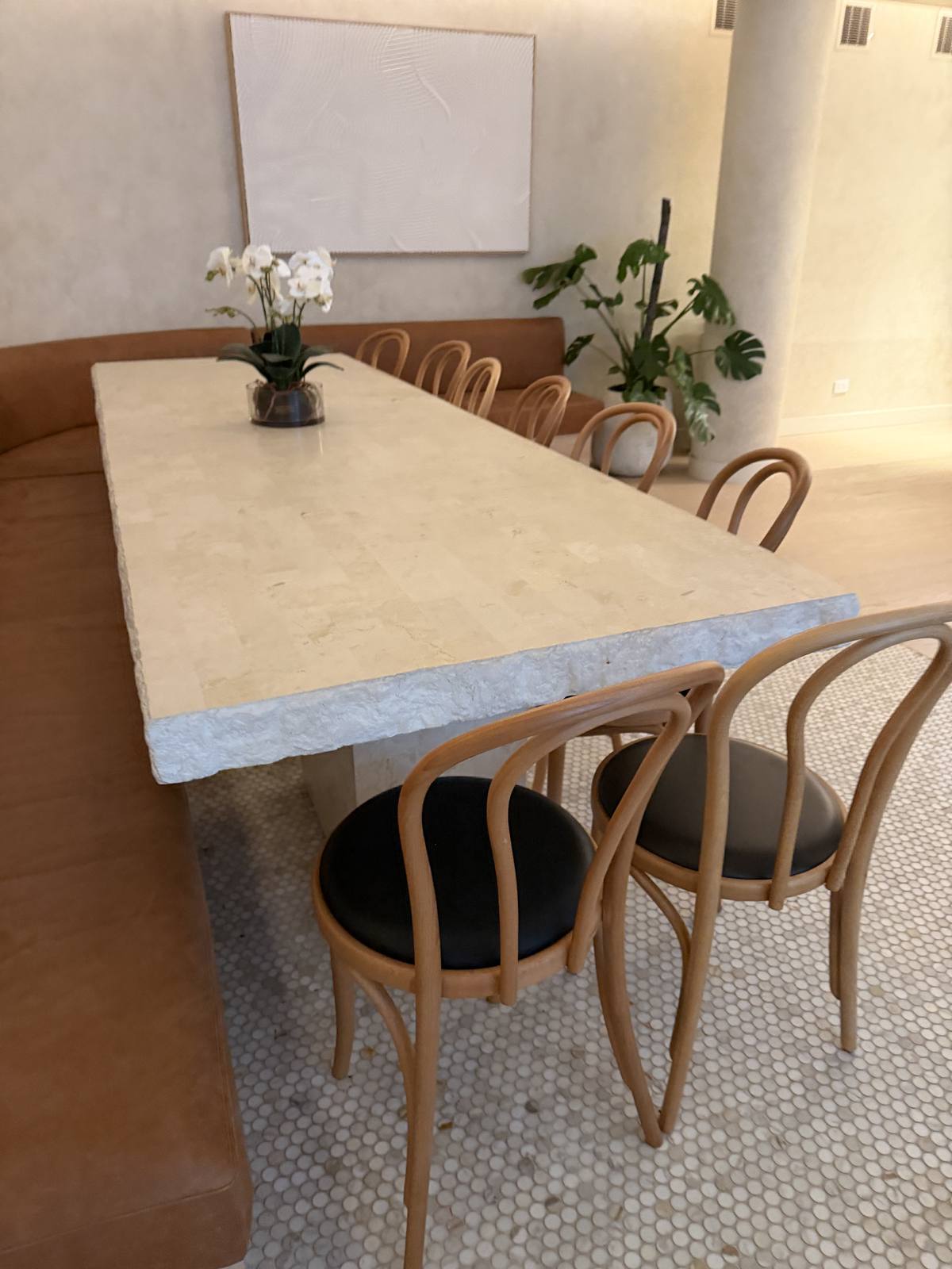 The table set for a session